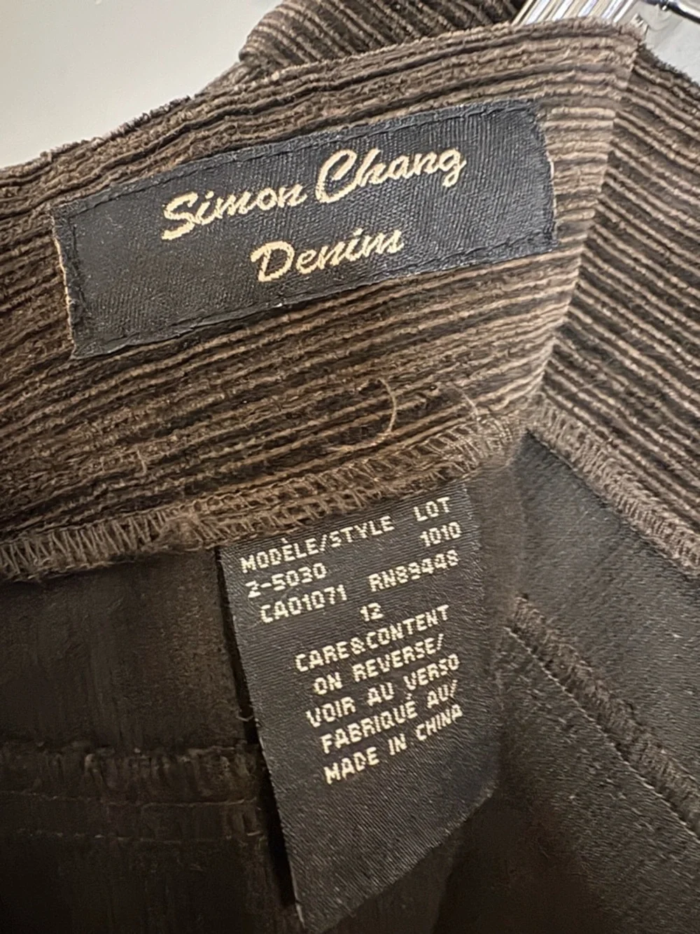 Simon Chang Corduroy Skirt Brown Patchwork A-Line Size 12 Boho 70s - Picture 8 of 8